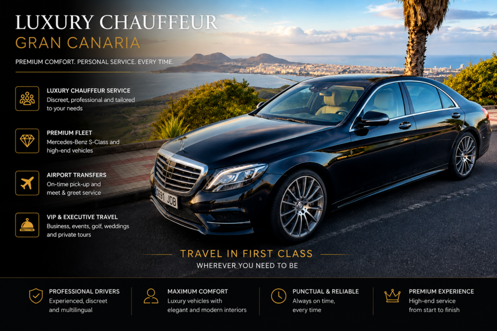 Luxury chauffeur Gran Canaria Mercedes S-Class premium private transport 