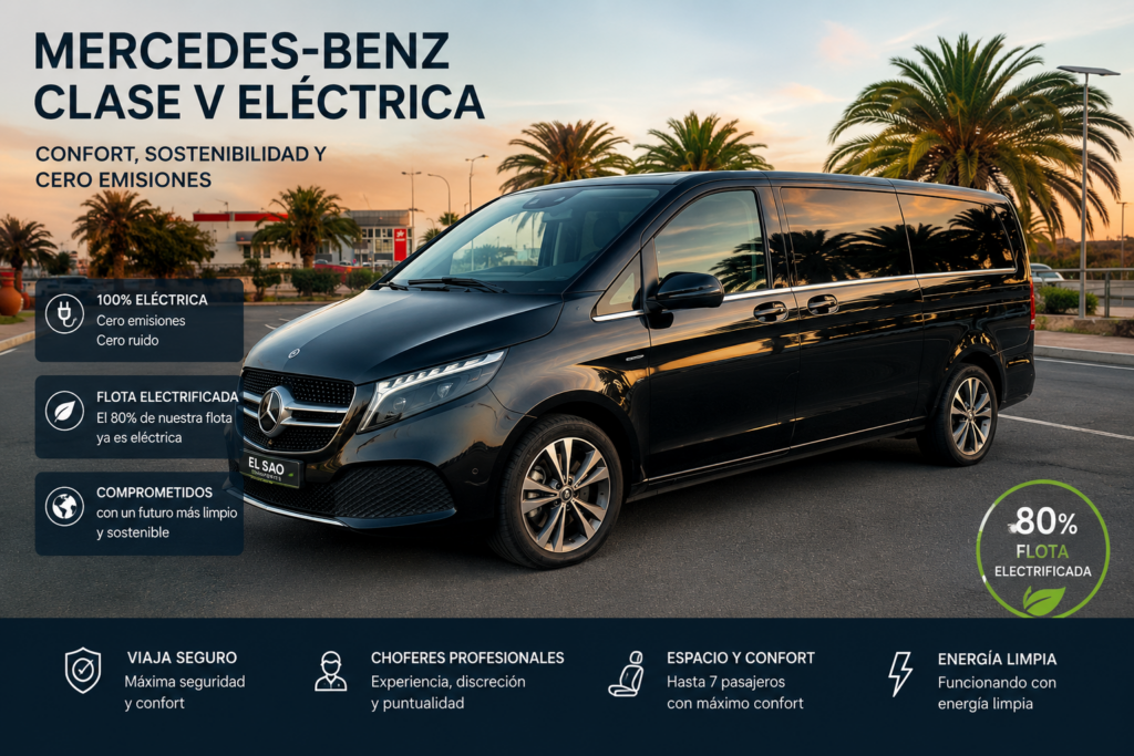 Mercedes V Class Electric VTC Gran Canaria sustainable private transport